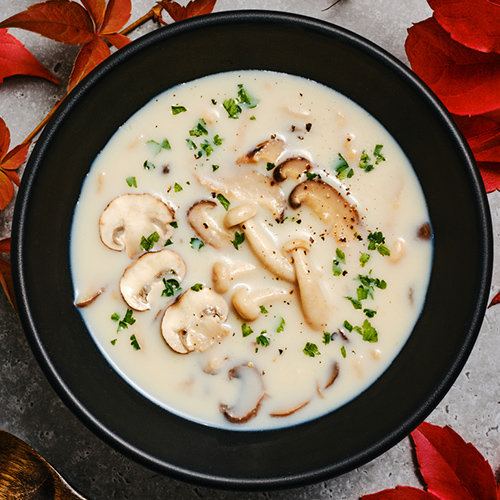 ほっこり濃厚、きのこのクリームチーズスープ